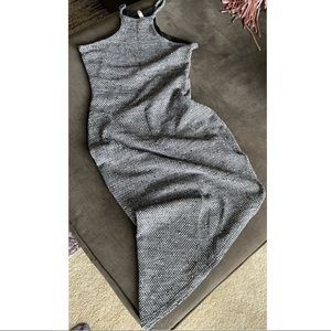 Asymmetrical knit tank dress